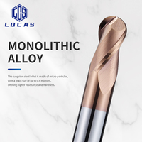 Fraise à billes HRC55, revêtement AlTiN, 2 dents, fraise à bout carré, longueur 10-75 mm, acier au tungstène, OEM/ODM pour usine CNC