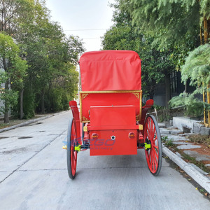 รถม้าชมวิวยุโรปสีแดงขาวแบบวินเทจ ปี 2025 รถม้าหรูหราแบบราชวงศ์ รถม้าไฟฟ้าแบบราชวงศ์ - Product Image 6