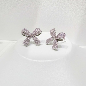 custom plata 925 pink zirconia sterling silver <b>Stud</b> <b>Earrings</b> Gold Plated <b>Crystal</b> Rhinestone Women party hypoallergenic <b>earrings</b> - Product Image 4