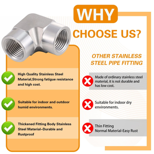 3/8 NPT nữ x 3/8 NPT nam Ống thép không gỉ phù hợp 90 độ giả mạo thép không gỉ áp lực cao 316 SS đường phố khuỷu tay - Product Image 5