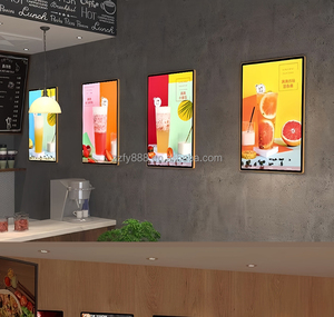 Hình chữ nhật trong nhà <span class=keywords><strong>LED</strong></span> quảng cáo menu <span class=keywords><strong>lightbox</strong></span> với khung nhôm và kính cường lực đầy đủ màu sắc 1000 Lumens thân thiện với môi - Product Image 3