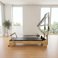 Reformer de Pilates Profesional de Grado Comercial, Semi-Elevado, de Roble, Equipo de Fitness Multifuncional y Duradero