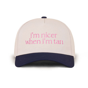 หมวกเบสบอลผู้หญิงทรง 5 แฉก ผ้าฝ้ายสองสี ปักลาย I'm Nicer When I'm Ten หมวกแฟชั่นทรง Trucker - Product Image 2