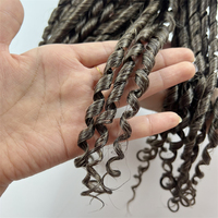 Cheveux humains Remy gris cendré plats et bouclés pour tresses torsadées, pour salon, micro-anneaux, vente en gros