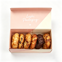Boîte cadeau personnalisée en papier kraft mat écologique réutilisable pour donuts et biscuits, emballage de boulangerie, boîte cadeau vide pour biscuits