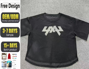 Kaos Jersey Polyester Sublimasi Grosir, Label Logo Custom, Jaring Besar, Ukuran Besar, Bernapas, Kasual, Streetwear - Product Image 1