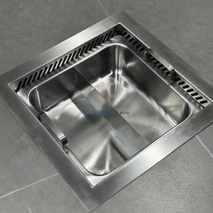 <span class=keywords><strong>Table</strong></span> à fondue sans fumée en acier inoxydable moderne personnalisée KLEADONE pour restaurant 4 personnes, design résistant à l'eau et durable - Product Image 4