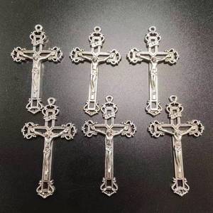 53*30mm 앤티크 실버 도금 합금 십자가 아연 INRI 예수 십자가 이탈리아 묵주 종교 십자가 펜던트 - Product Image 5