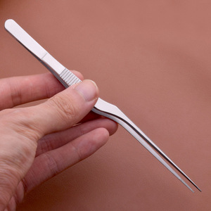 Stainless steel ear-cleaning tweezers, ear-picking and ear-removing <b>tools</b>, gun-shaped toothed curved tweezers, earwax clips, - Product Image 3