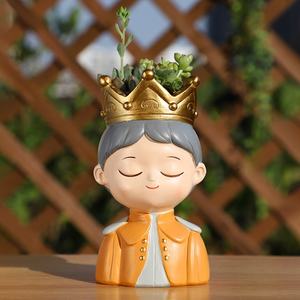 Roogo moderni vasi di fiori in miniatura decorazioni per la casa ornamenti re e regina vaso di piante all'ingrosso figurine moderne per uso giardino - Product Image 1