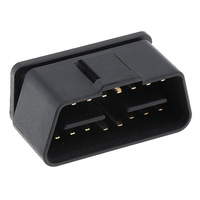 Connecteur mâle OBD2 16 broches à angle droit de 90 degrés, plaqué or, pour diagnostic de voiture et camion 12V