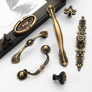 <strong>Antique</strong> Brass Cabinet Handles Vintage-Inspired Pulls for Shaker Farmhouse Traditional <strong>Drawer</strong> Revival Kitchen Wardrobe Dresser - Product Image 3