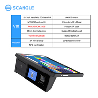 Terminal de point de vente Android portable tout-en-un Scangle V10 pour la commande en restaurant avec imprimante 58 mm