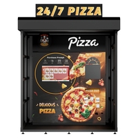 Distributeur automatique de pizzas Caiyunjuan pour intérieur et extérieur, paiement par pièces, cartes, espèces, QR, SDK Cloud à distance, abri anti-pluie, 72 pièces