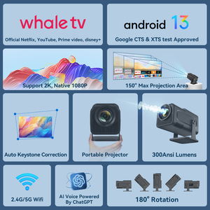 Hotack HY320AA LCD LED Smart Android TV Projecteur <span class=keywords><strong>HD</strong></span> Home Theater Movie 4K Proyector portátil para viajes al aire libre - Product Image 6