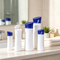 Bouteille de shampoing en PE pour l'industrie de la beauté, capacités de 250 ml et 400 ml, bouchon à clapet, impression sur surface, traitement par sérigraphie