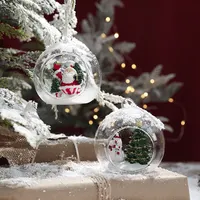 Adornos डे navidads 8CM सफेद पारदर्शी सजावट गेंदों क्रिसमस पेड़ फांसी गहने क्रिसमस गेंदों