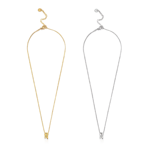 Collana in Acciaio Inossidabile con Lettera N, Ciondolo Minimalista da 6mm, Gioiello Unisex alla Moda - Product Image 2