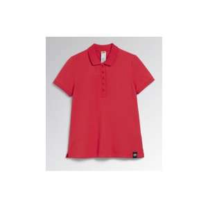 DIADORA UTILITY-702,177674-45013/XS Polo de manga corta rojo para mujer de piqué de algodón orgánico elástico - Product Image 1