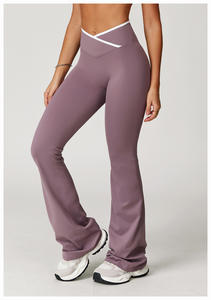 <span class=keywords><strong>Pantaloni</strong></span> da Yoga da <span class=keywords><strong>donna</strong></span> Leggings Flare a vita alta <span class=keywords><strong>pantaloni</strong></span> da allenamento Crossover <span class=keywords><strong>pantaloni</strong></span> da Fitness <span class=keywords><strong>Slim</strong></span> <span class=keywords><strong>Fit</strong></span> - Product Image 5