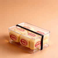 Boîte d'emballage cylindrique transparente en PS de qualité alimentaire recyclable pour pâtisseries, biscuits, tiramisu, gâteaux