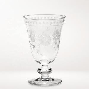Verre à vin en forme de tulipe, soufflé à <span class=keywords><strong>la</strong></span> main, motif floral personnalisé gravé, nouveau design haut de gamme, compatible lave-vaisselle - Product Image 1