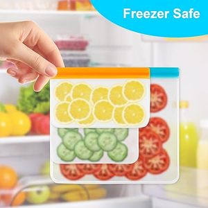 HuamaohengchunReusable Freeze Bags DishwasherSafe, Leakproof Food Storage Bags, Silicone Bags for Food Storage Home Organization - Product Image 3