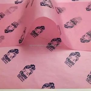 Изготовленный на заказ Логотип Напечатанная розовая папиросная бумага доставка и Цветочная подарочная упаковочная бумага 17 gsm