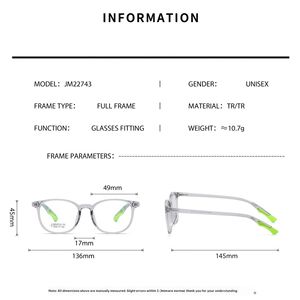 Gafas Ópticas Anti-Luz Azul para Niños, Monturas de Gafas Cuadradas TR90 con Bloqueo de Luz Azul, Montura Completa Unisex - Product Image 2