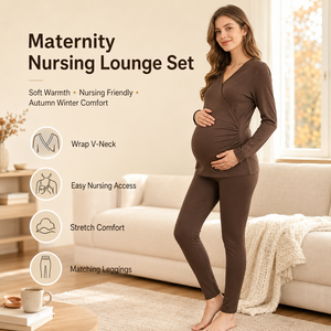 Venta al por Mayor/OEM de Fábrica: Conjunto de Ropa Interior Térmica para Mujeres Embarazadas, Ropa de Maternidad de Calidad para Posparto y <span class=keywords><strong>Lactancia</strong></span>, Pijamas de <span class=keywords><strong>Lactancia</strong></span> - Product Image 3
