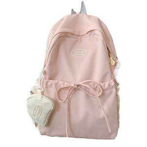 Sac à dos de couleur unie de style coréen pour femmes du premier cycle du secondaire Sac à dos de grande capacité pour étudiants légers Étudiants - Product Image 6