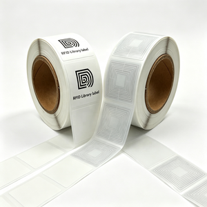 Etiqueta RFID para Libros de Biblioteca 50x50mm XAT 13.56 MHz HF, Etiqueta Adhesiva de Papel PET Blanco Recubierto, Impermeable - Product Image 2