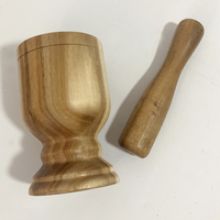Mortier et pilon en bois pour ail poivre herbe broyeur d'épices broyeur en bois bol naturel cuisson assaisonnement meulage