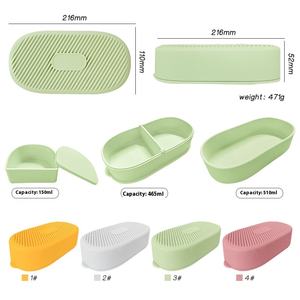 Boîte à lunch portable en silicone avec couvercle anti-fuite en silicone, isolation thermique compatible micro-ondes pour le stockage de petites quantités de soupe - Product Image 2