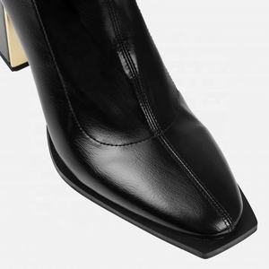 Bottines à bout carré et talon bloc en <span class=keywords><strong>cuir</strong></span> imprimé faux crocodile pour femmes et dames - Product Image 3