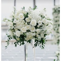 Decoración para Fiestas, Decoración para Salones de Boda, Mesas, Centros de Mesa Artificiales Blancos Grandes de 70 cm, Bola de Flores para Boda, Flores para Boda