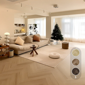 <span class=keywords><strong>Suelo</strong></span> <span class=keywords><strong>Laminado</strong></span> de Vinilo SPC Ecológico, Resistente al Desgaste, Fácil de Limpiar, Color Roble Claro, Diseño en Espiga, Sistema de Click, Estilo Minimalista - Product Image 2