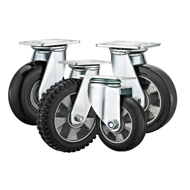 450kg Heavy Duty Caster 4 5 6 8 Inch Iron Core PU / TPR / Rubber Wheel With Brake for Factory Carts Industrial Trolley Wheels