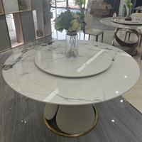 Table à manger moderne de luxe NOVA Wholesale French Kitchen, plateau en marbre, pieds en métal, pour la maison et les restaurants