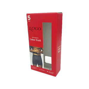 Caja de embalaje de cartón para ropa interior personalizada con ventanas para exhibición de ropa, calzoncillos bóxer para hombre, calzoncillos y calzoncillos para hombre - Product Image 4