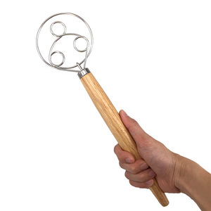 <span class=keywords><strong>Fouet</strong></span> hollandais en acier inoxydable de 13 pouces manche en bois <span class=keywords><strong>Fouet</strong></span> à pâte danoise <span class=keywords><strong>pour</strong></span> pâte à pain au levain Pizza Pâtisserie Gâteau Pâte - Product Image 2