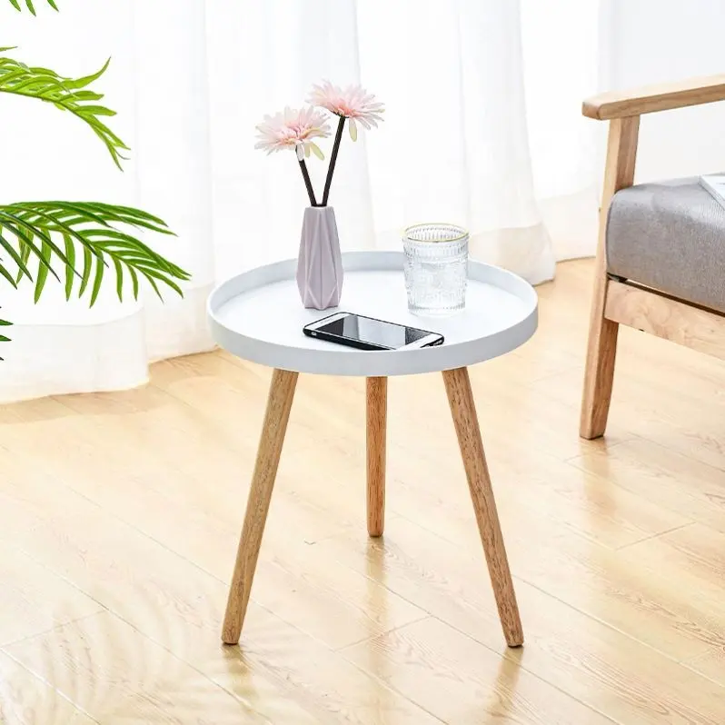 Mesa de café com preço baixo moderno de novo design, com forma redonda, 3 camadas, mesa lateral para sala de estar