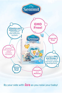 นมผงสำหรับทารก เซนิมิล 1 สูตรมาตรฐานยุโรป 400 กรัม ระยะที่ 1 ปราศจากน้ำมันปาล์ม ปราศจากกลูโคส อุดมด้วย DHA GOS FOS - Product Image 3