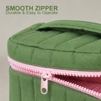 Sac de voyage matelassé en polyester grande capacité à prix d'usine avec poignée, support pour logo personnalisé, sac cosmétique en gros