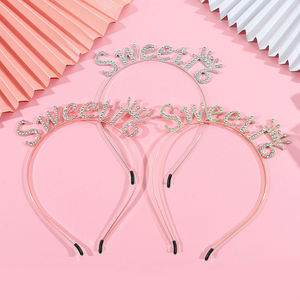 Nouvel arrivage Diadème de fête pour 16e anniversaire Couronne Accessoires pour cheveux Bandeau avec lettres et chiffres Bandeau de cheveux en strass Sweet <span class=keywords><strong>16</strong></span> - Product Image 3
