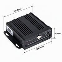Mini MDVR OEM ODM 4CH AHD Mobile DVR 128.7x128.7x40mm 0.5kg pour utilisation en flotte de fourgons et autocars, compact, avec capteur G et ports RS232 I/O