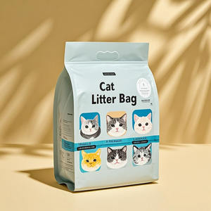 कस्टम मुद्रित पर्यावरण के अनुकूल प्लास्टिक वाटरप्रूफ वैक्यूम फ्लैट तल पाउच सुगंधित सेपियोलाइट कैट कूड़े पालतू भोजन पैकेजिंग बैग बैग - Product Image 4