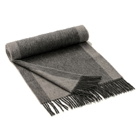 Écharpe longue réversible 100% laine à motif à carreaux, respirante, durable, douce, avec franges, pour l'hiver, unisexe
