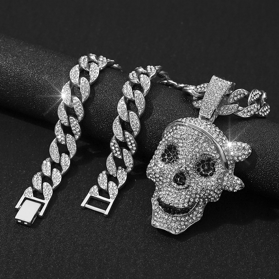 NL2258 Skull Diamond Pendant for Necklace - Punk Jewelry