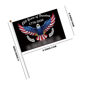 Bandierine Personalizzate USA 250° Anniversario, Aggiungi il Tuo <span class=keywords><strong>Logo</strong></span>, Bandiera a Mano Personalizzata 1776-2026 per Eventi, 5x8 Pollici - Product Image 3